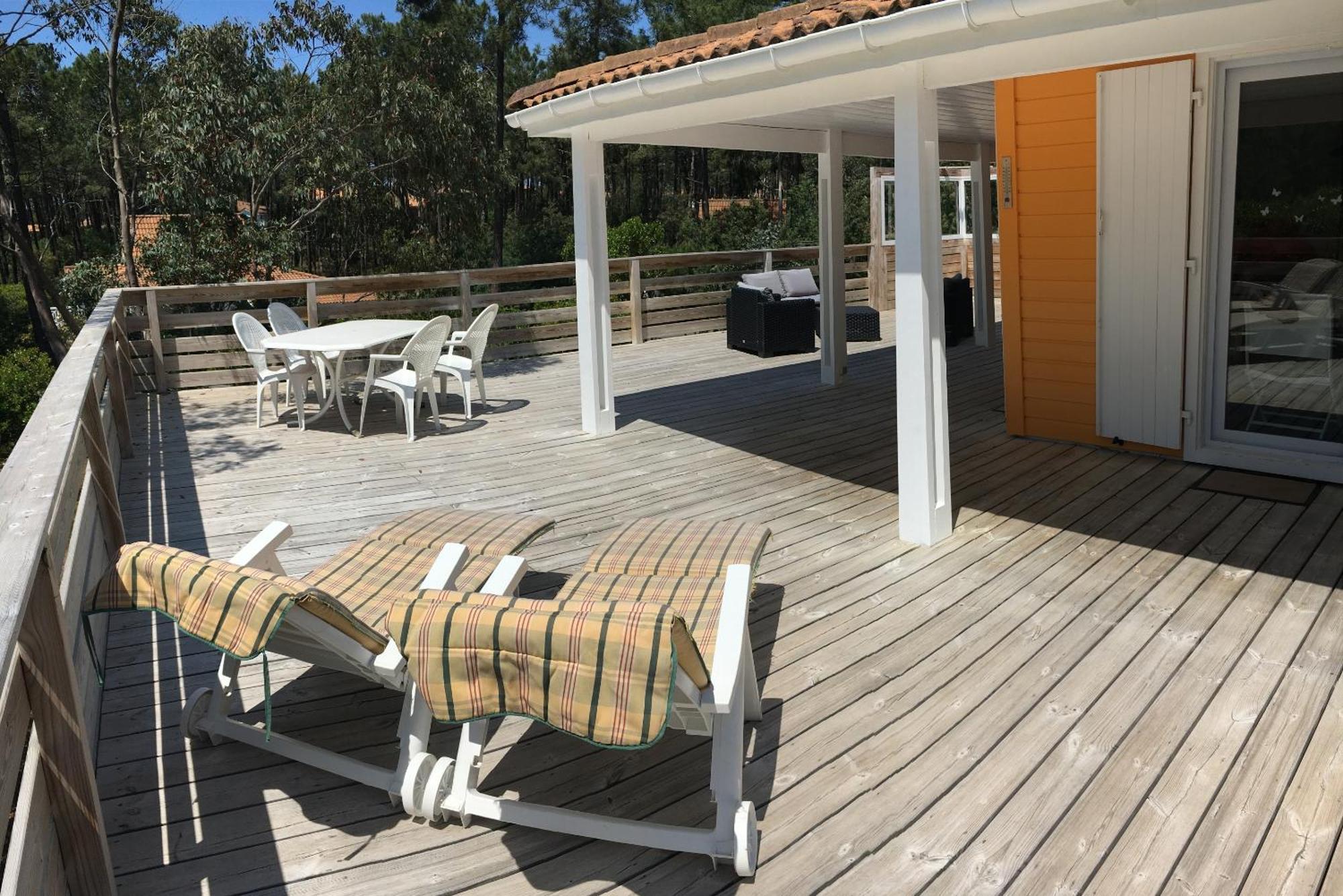 Chalet Orange Naturiste La Jenny Le Porge Exterior foto